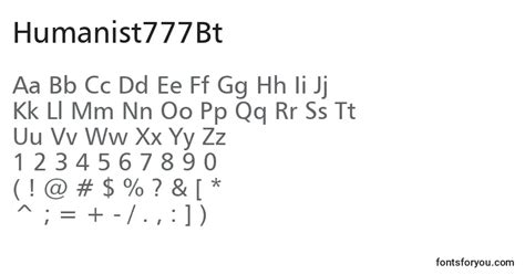 humanist 777|humanist 777 bt font.